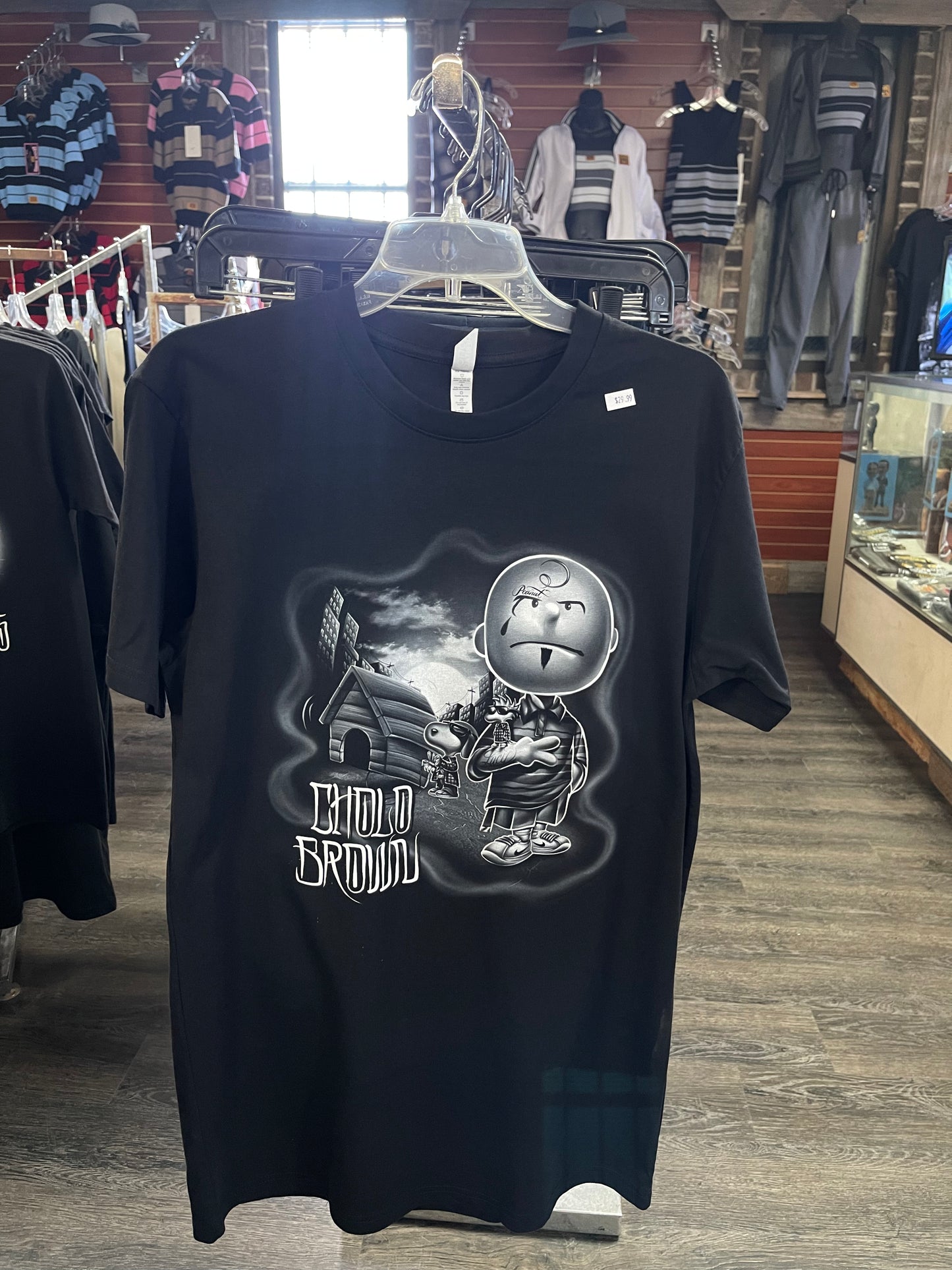 PachucosRUs Cholo Brown Tee (Black & Grey)
