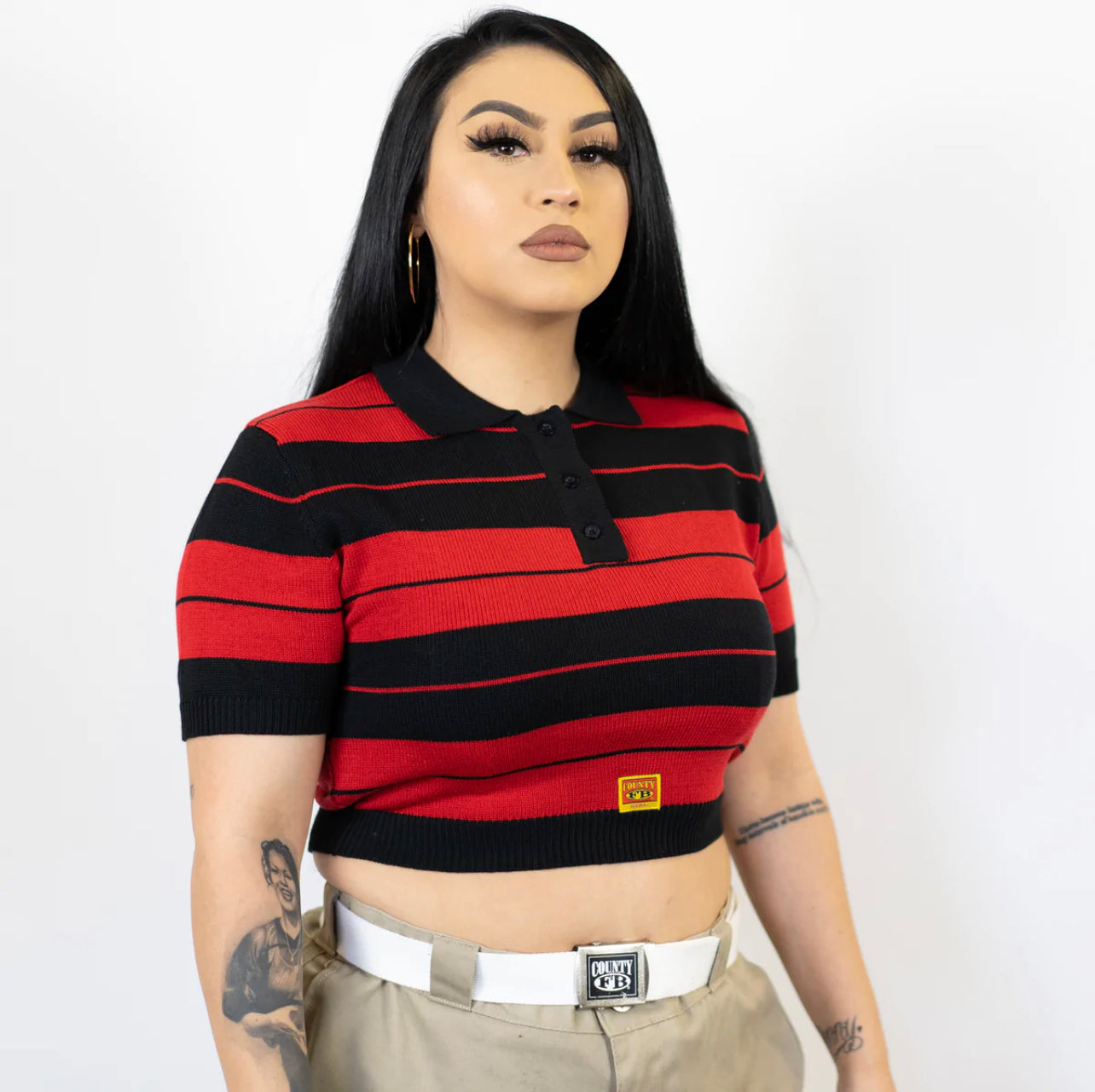 Fb County Charlie Brown Crop Top - Red/Black